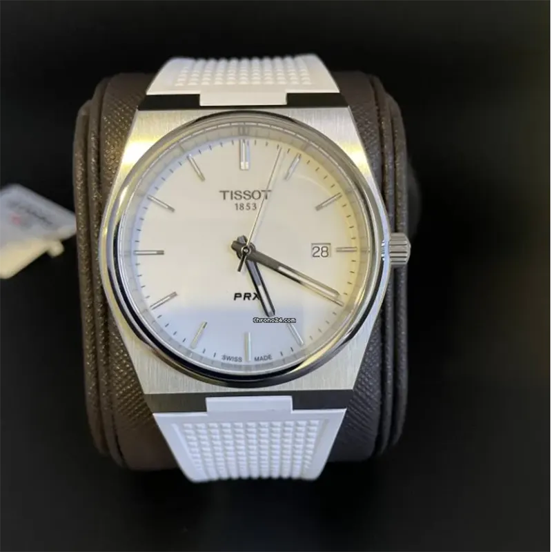 Tissot Men's PRX White Dial White Strap Watch- T137.410.17.011.00